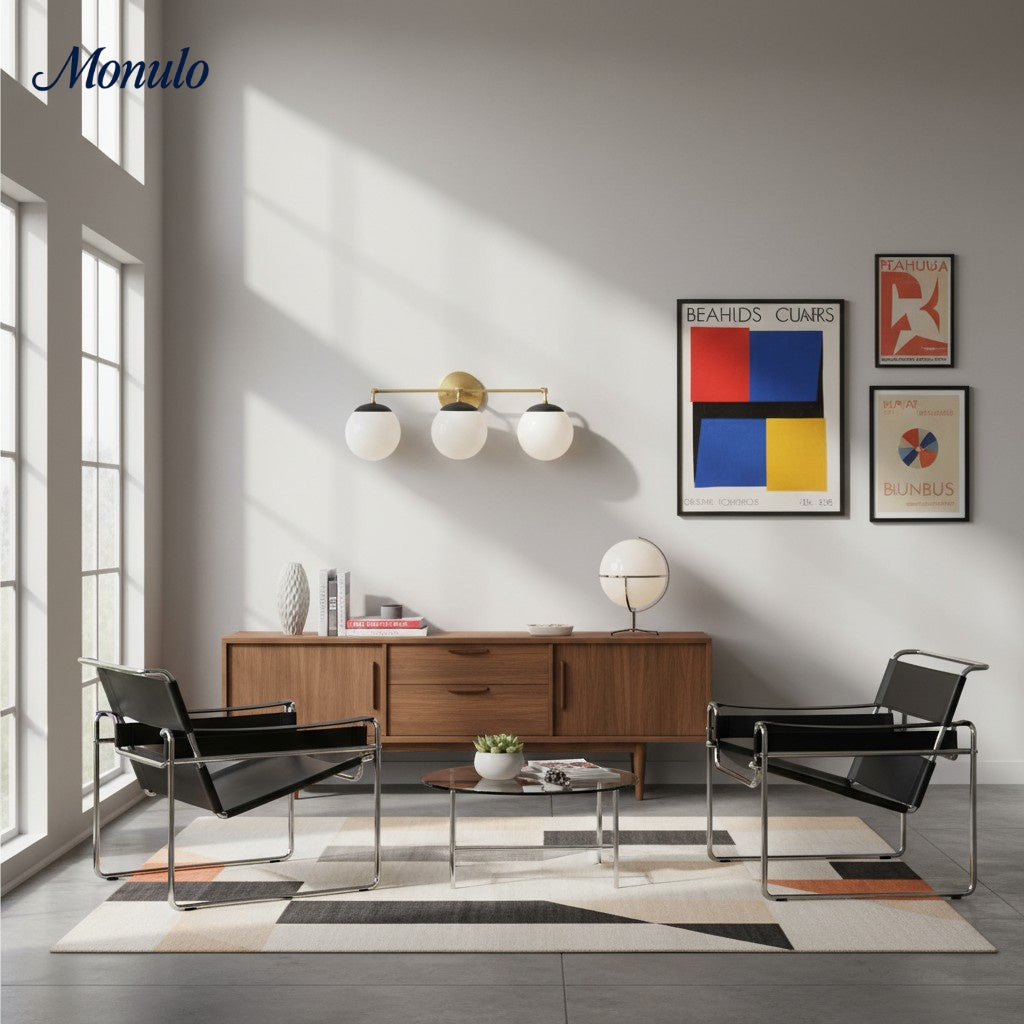 Lámpara de tocador LED regulable de cristal Glorica – Lámpara de baño minimalista tipo globo