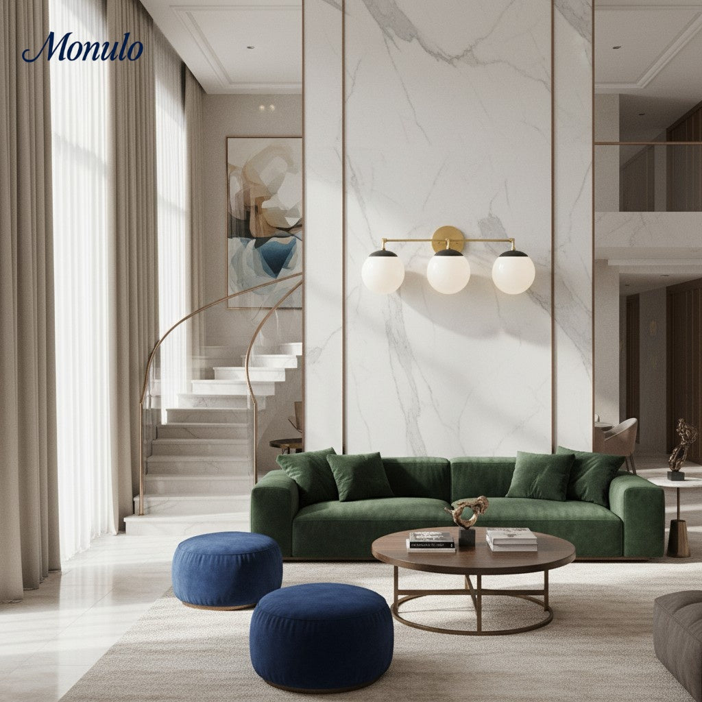 Lámpara de tocador LED regulable de cristal Glorica – Lámpara de baño minimalista tipo globo