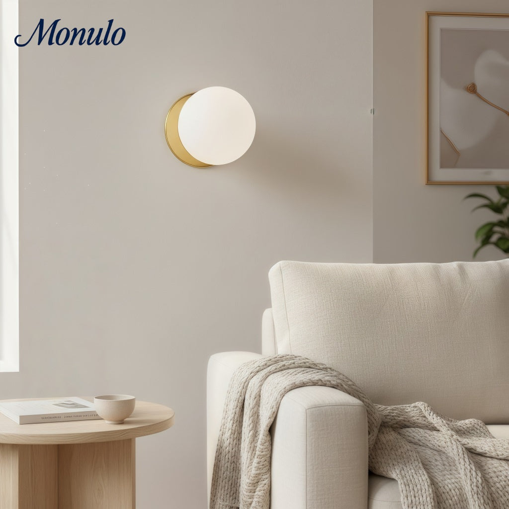 Applique murale Glorica en verre dépoli – Lampe murale minimaliste pour salon et chambre