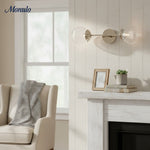 Cargar imagen en el visor de la Galería, Aplique de pared doble moderno Lumio Globe – Iluminación de transición para baños y pasillos