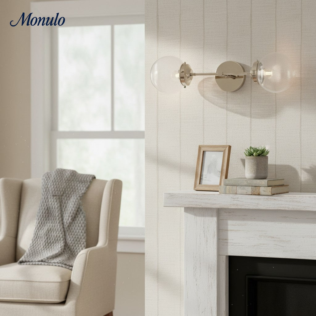Aplique de pared doble moderno Lumio Globe – Iluminación de transición para baños y pasillos