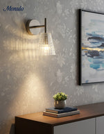 Bild in Gallery-Viewer laden, Bravira Modern Glass Wall Lamp – Minimalistische Wandleuchte für Schlafzimmer, Flur &amp; Schminktisch
