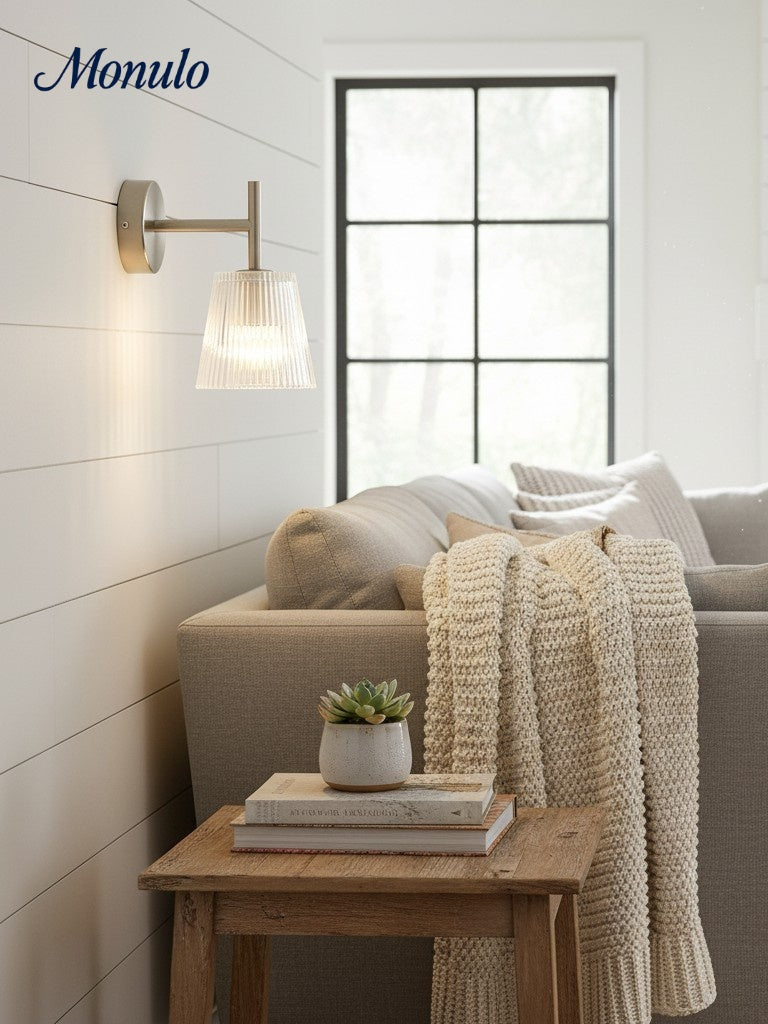 Bravira Modern Glass Wall Lamp – Minimalistische Wandleuchte für Schlafzimmer, Flur & Schminktisch