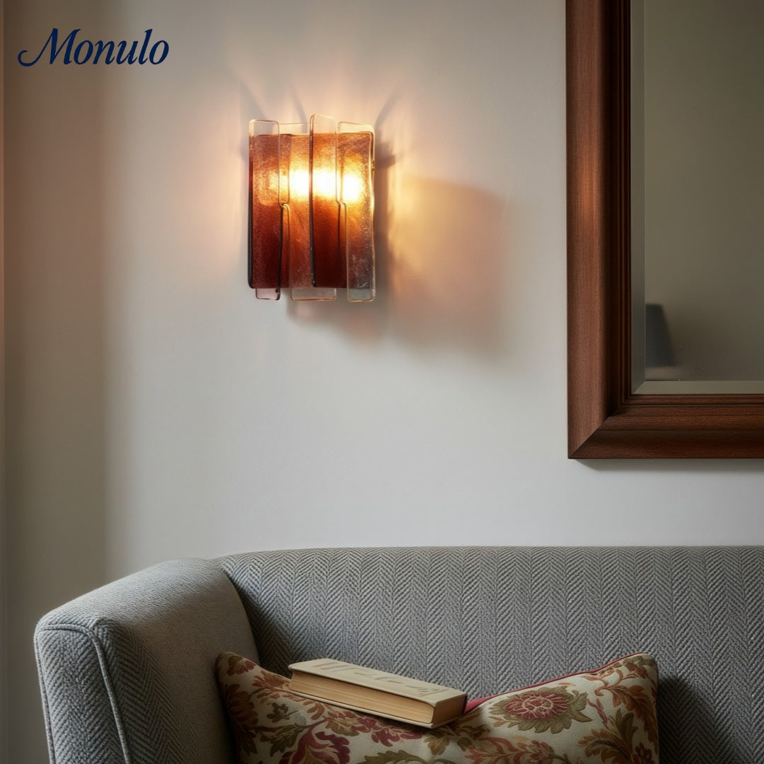 Verdura Architectural Wall Mounted Lamp with Glass Panel Design