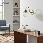 Charger l'image dans la visionneuse de galerie, Applique murale arquée en verre côtelé et laiton Glorica Glass – Luminaire industriel vintage pour entrée