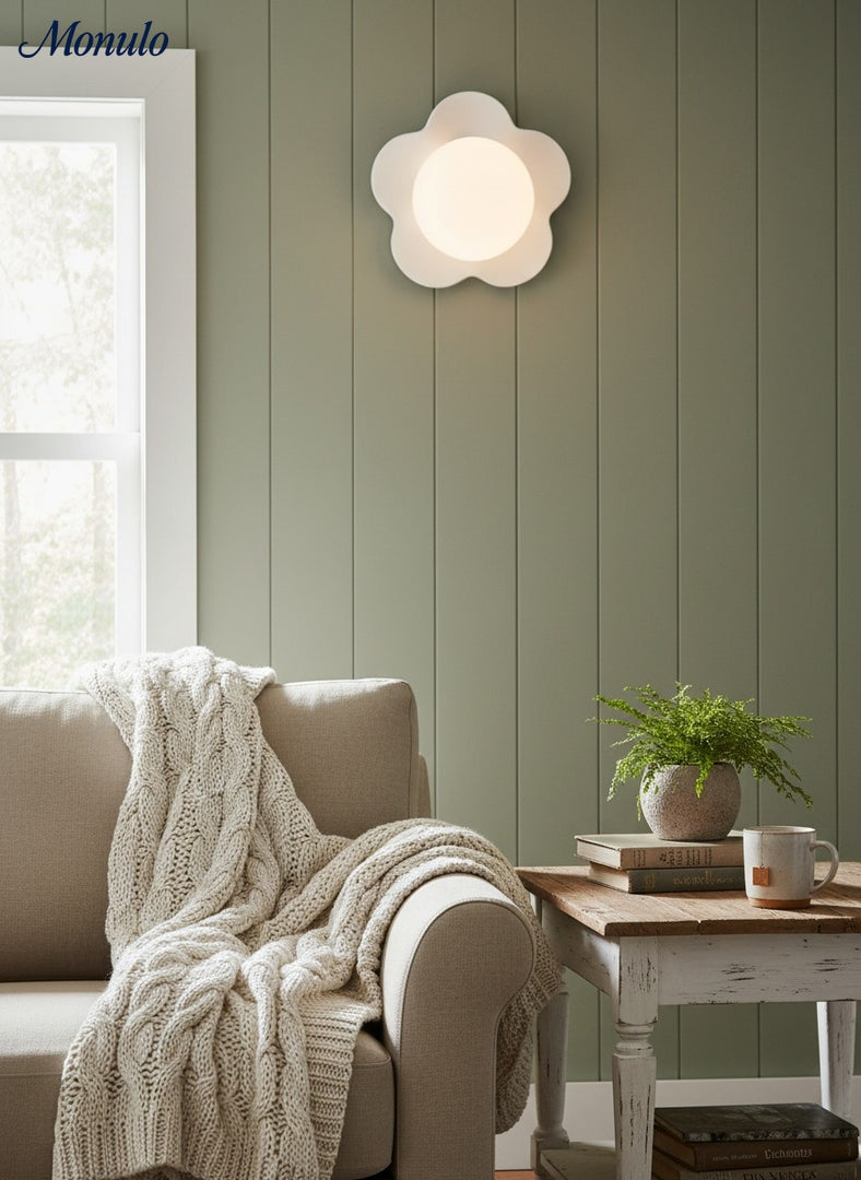 Rivolence Blütenblatt-inspirierte skulpturale Wandleuchte für Wohnzimmer & Schlafzimmer