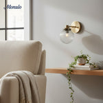 Charger l'image dans la visionneuse de galerie, Applique murale arquée en verre côtelé et laiton Glorica Glass – Luminaire industriel vintage pour entrée