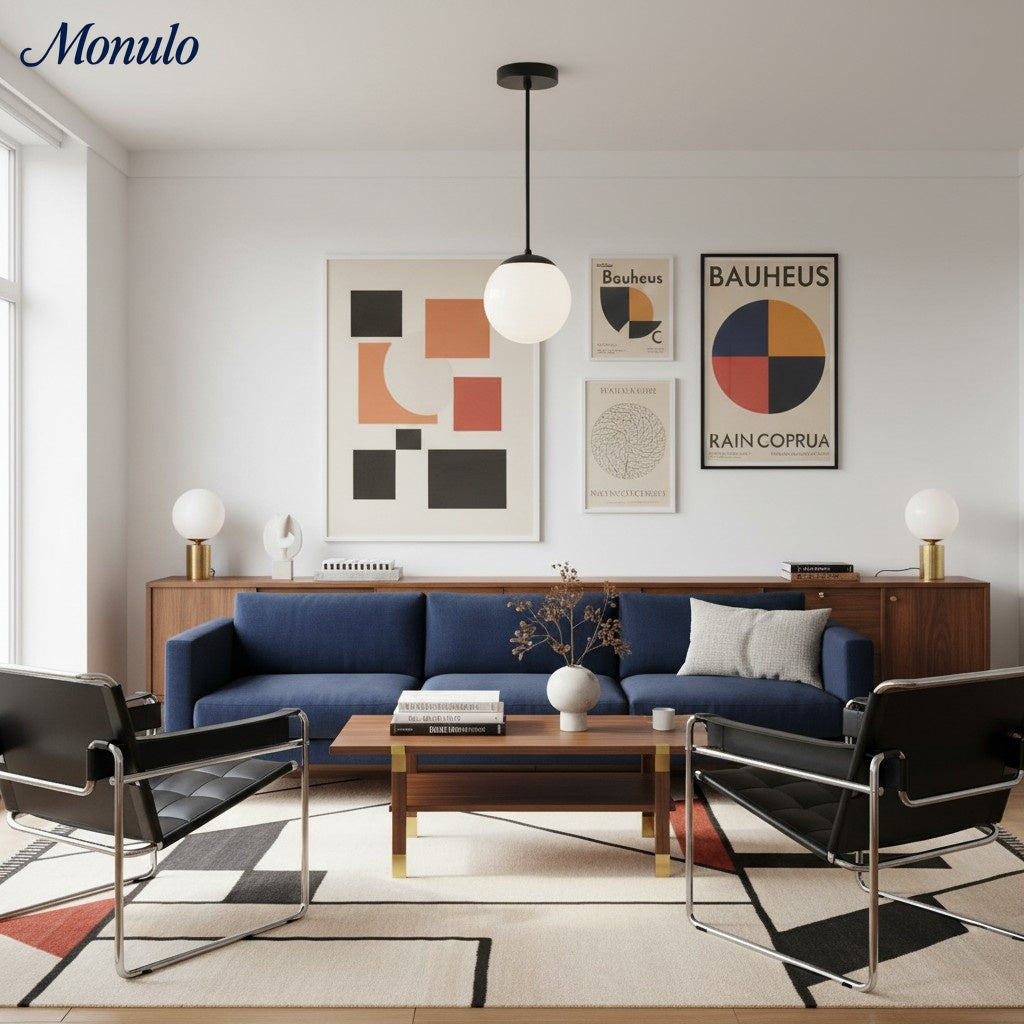 Glorica Glas Runde Kugel Pendelleuchte – Minimalistische Moderne Beleuchtung für Gewerbliche Lounge oder Heimküche