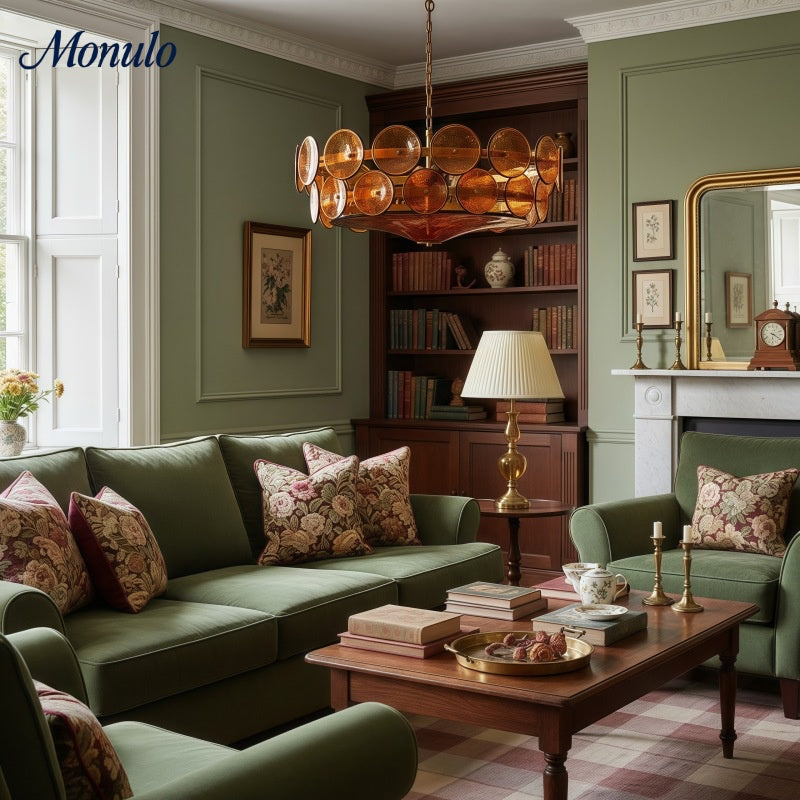 Lustre Verdura d'inspiration vintage en verre pour intérieurs luxueux