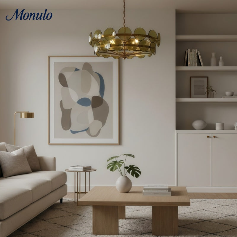 Lustre Verdura d'inspiration vintage en verre pour intérieurs luxueux