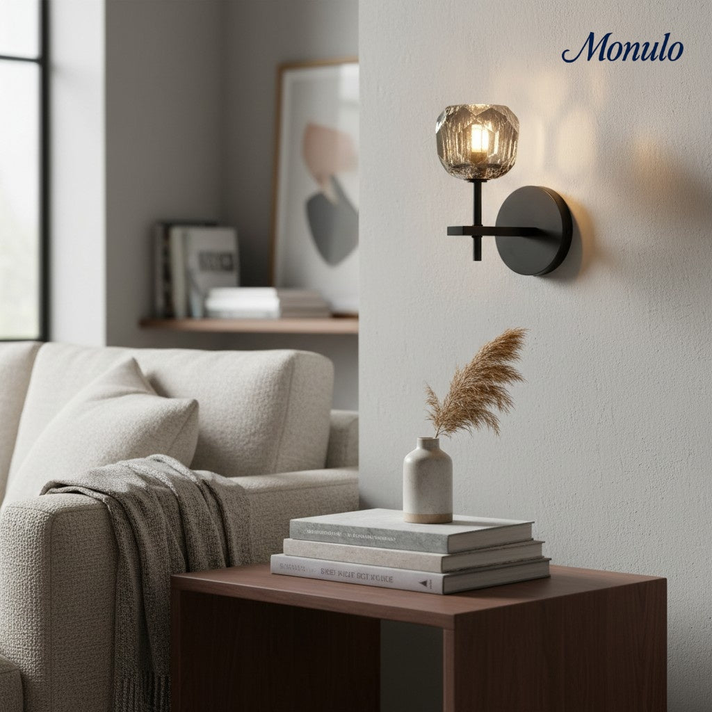 Lustrielle Clear Glass Cylindrical Wall Sconce – Modern Luxury Wall Light for Hallway