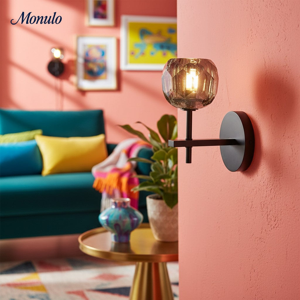 Lustrielle Clear Glass Cylindrical Wall Sconce – Modern Luxury Wall Light for Hallway