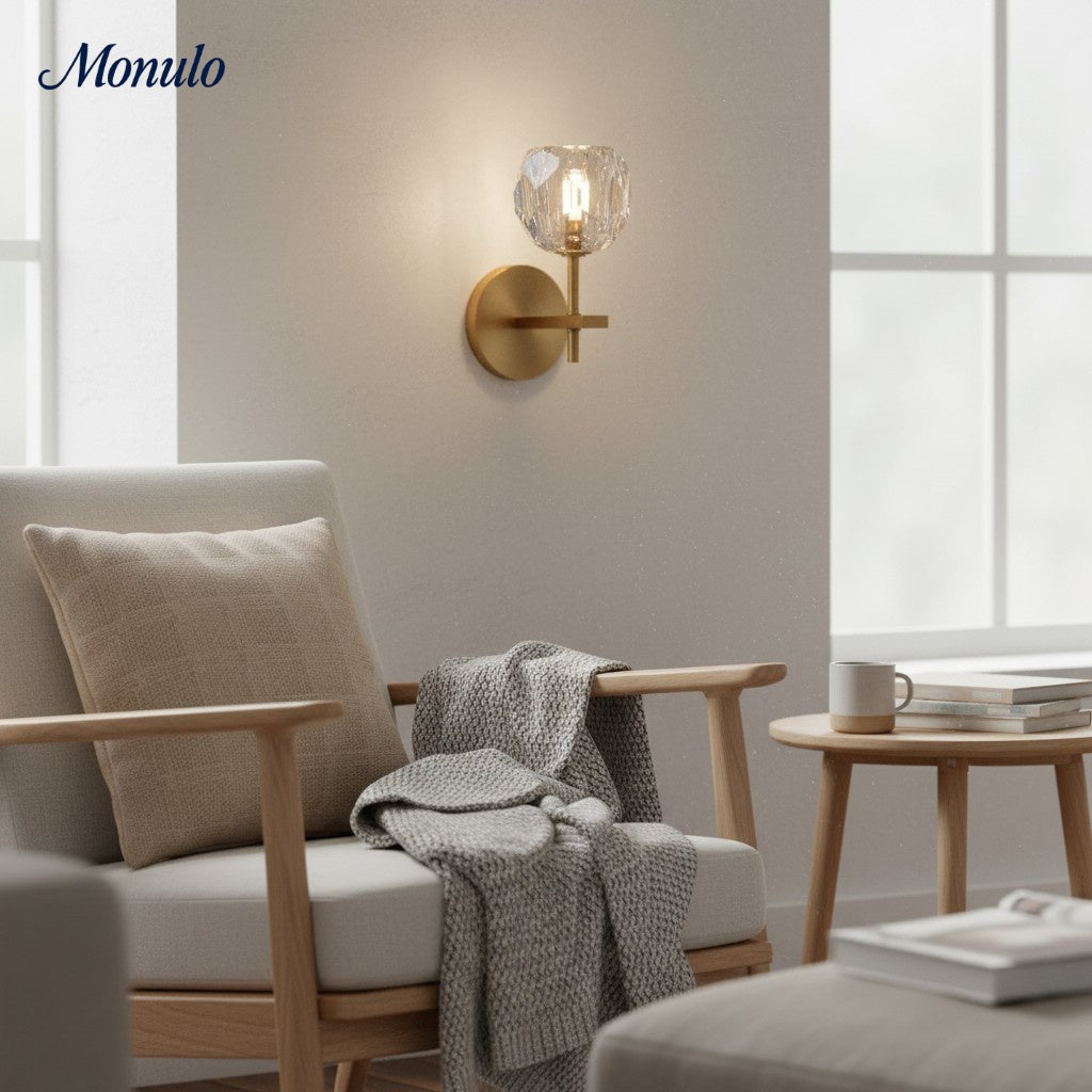 Lustrielle Clear Glass Cylindrical Wall Sconce – Modern Luxury Wall Light for Hallway