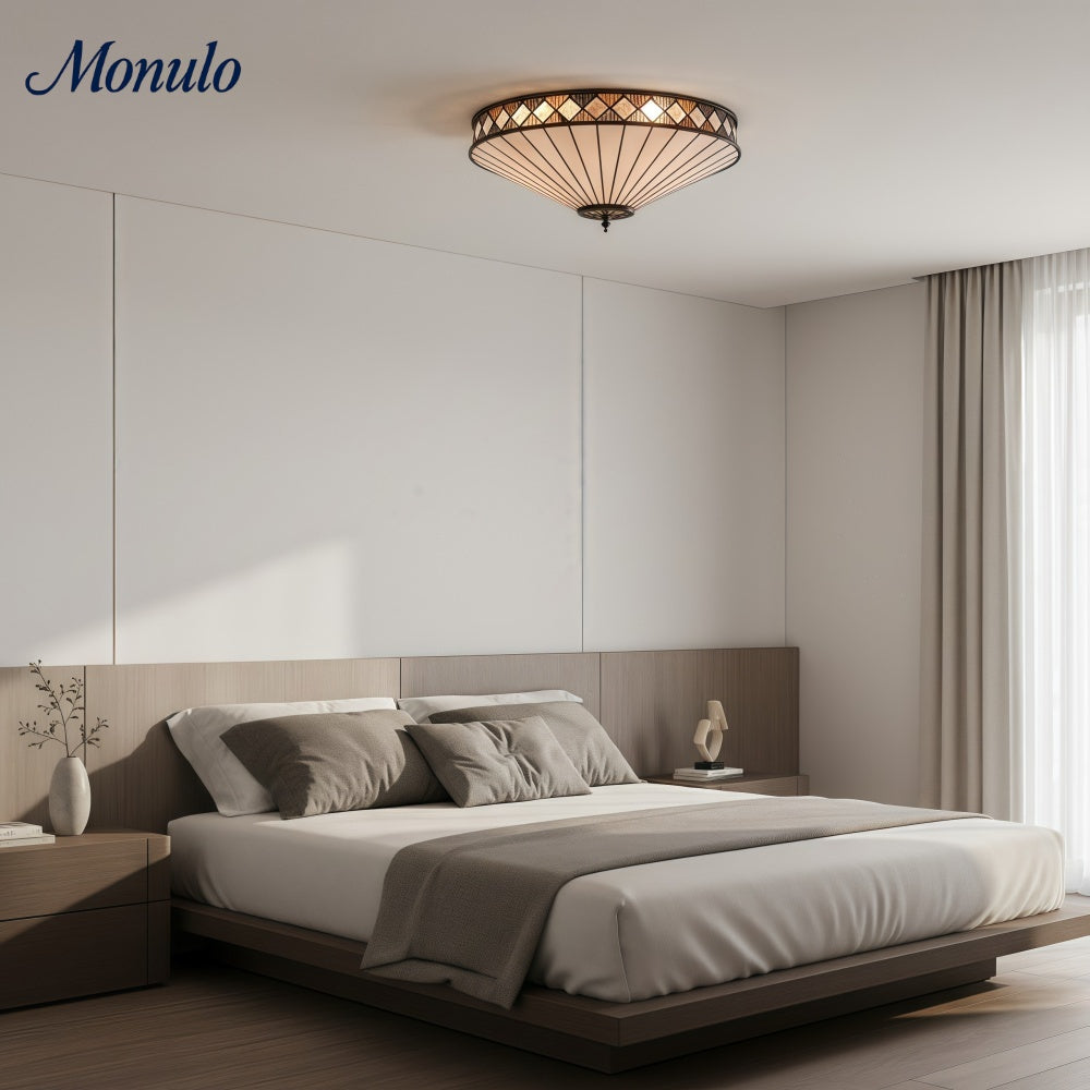 Lustrielle Vintage Artistic Crystal Glass Flush Mount Ceiling Light for Modern Interiors