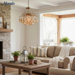 Bild in Gallery-Viewer laden, Lustrielle funkelnder Tropfenförmiger Ast Kristall Kronleuchter – Glamouröse Retro Romantische Beleuchtung für Esszimmer
