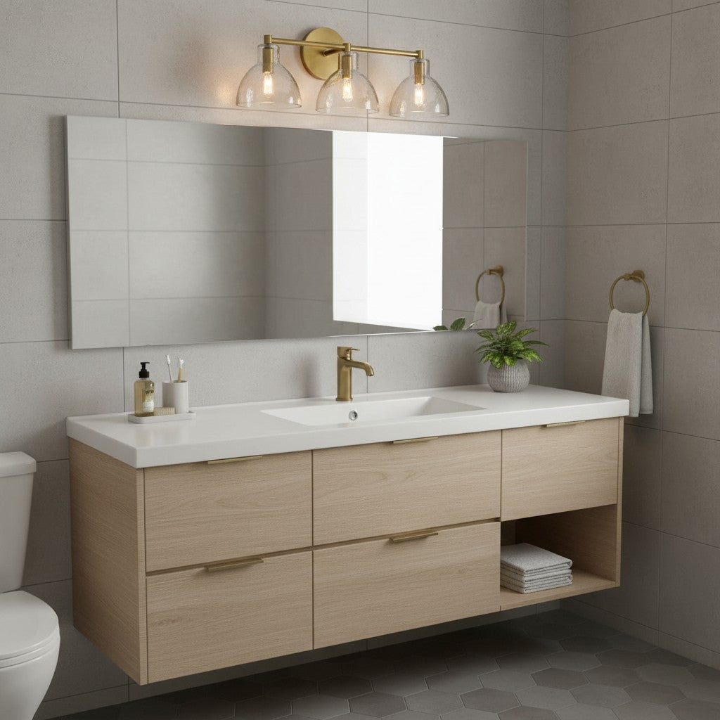 Glavira Recycled Glass Wall Sconce - Modern Bathroom Vanity Light