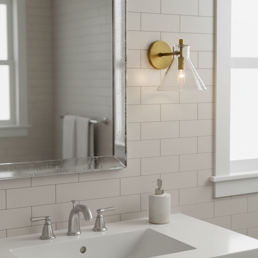 Glavira Recycled Glass Wall Sconce - Modern Bathroom Vanity Light