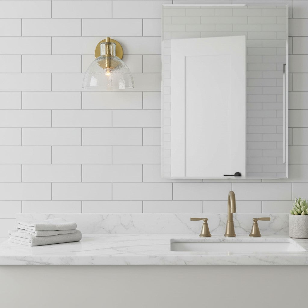 Glavira Recycled Glass Wall Sconce - Modern Bathroom Vanity Light