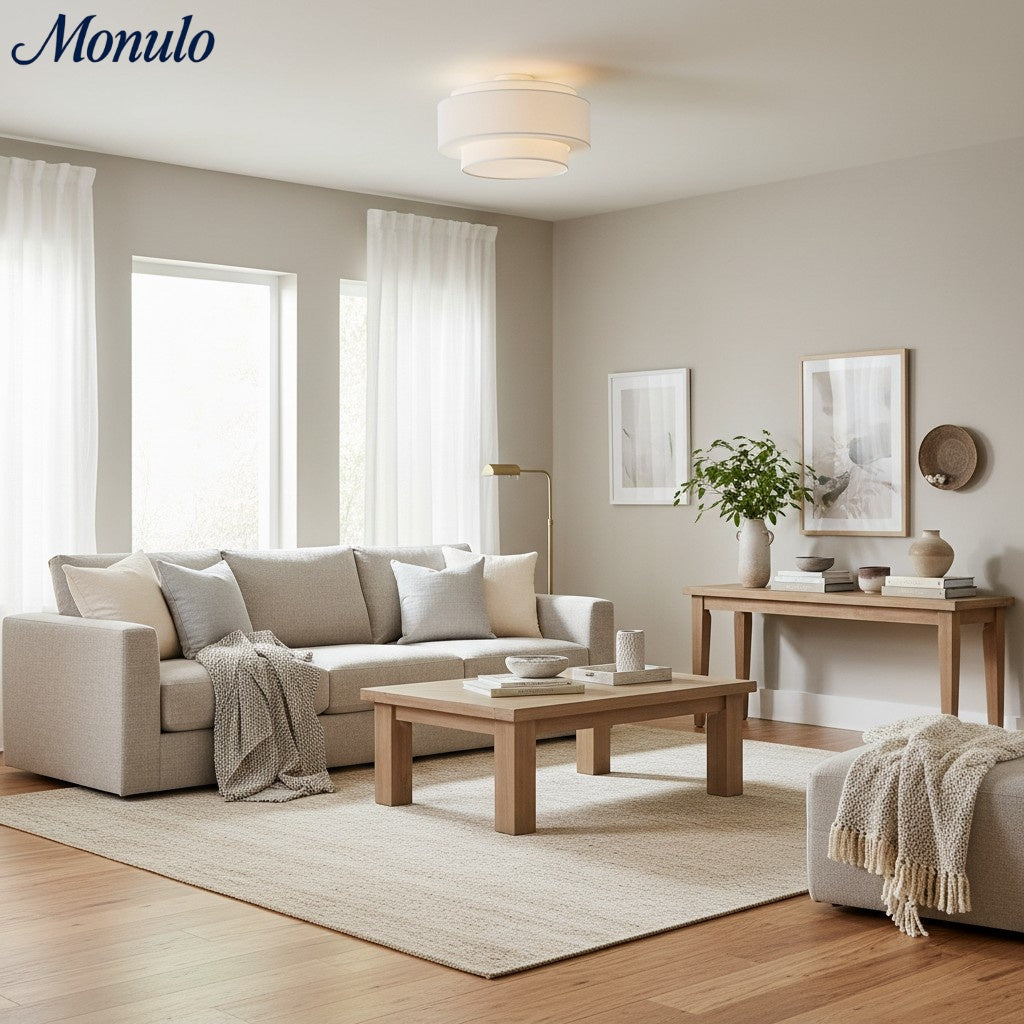 Dumora Tiered Fabric Ceiling Light – Soft Diffused Illumination for Hotels and Residential Interiors