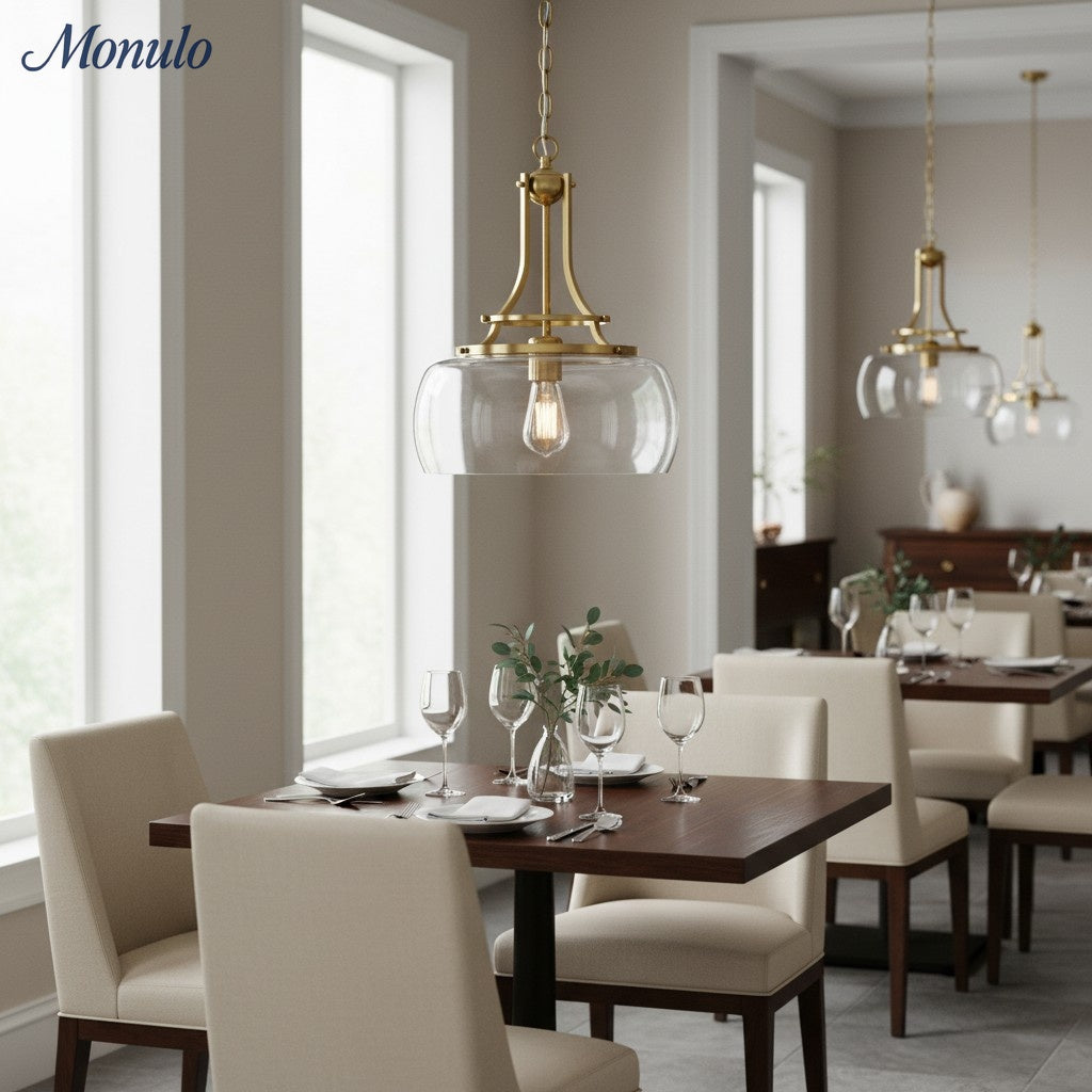 Lirra Classic Glass Dome Pendant – Timeless Pendant Light for Kitchens and Hallways