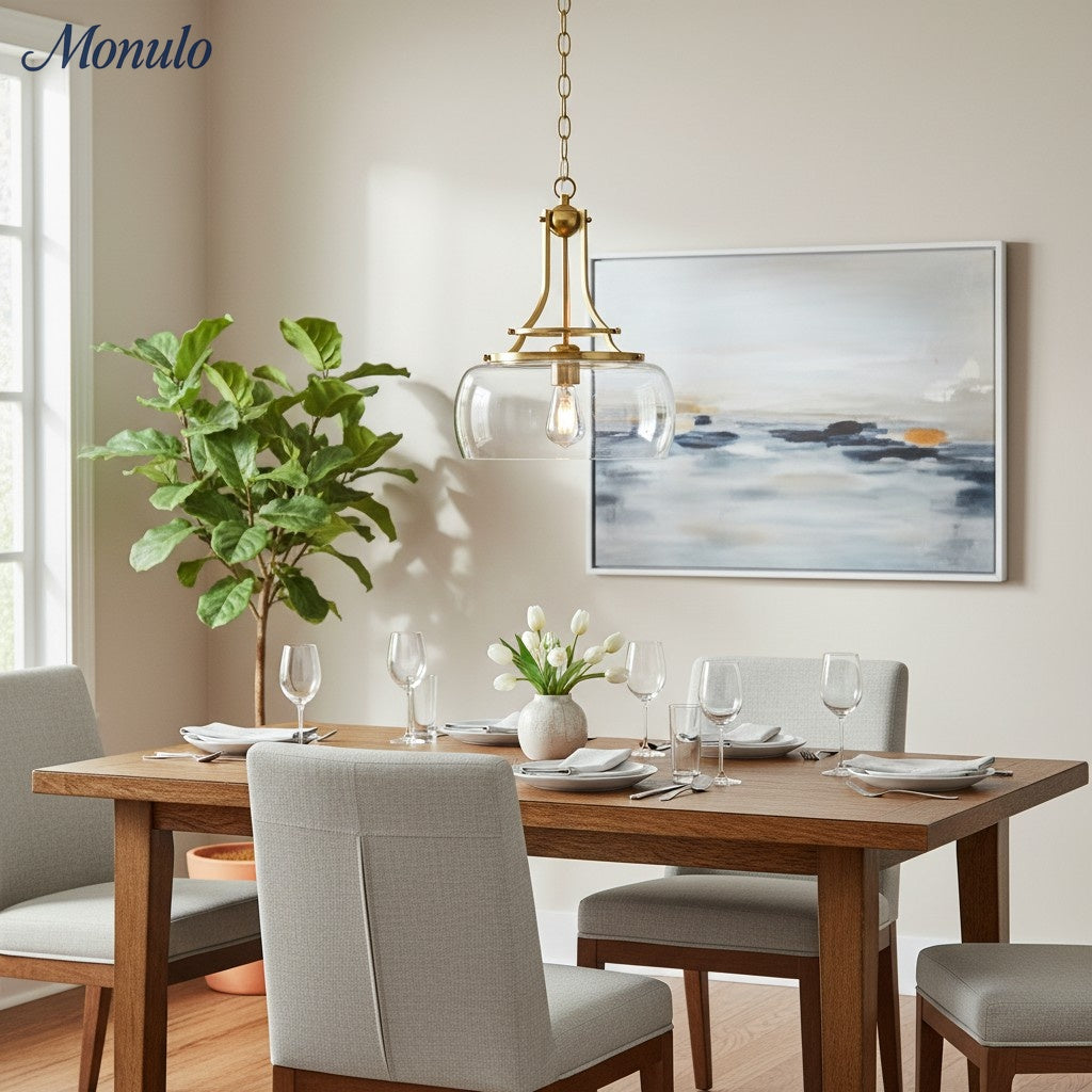 Lirra Classic Glass Dome Pendant – Timeless Pendant Light for Kitchens and Hallways