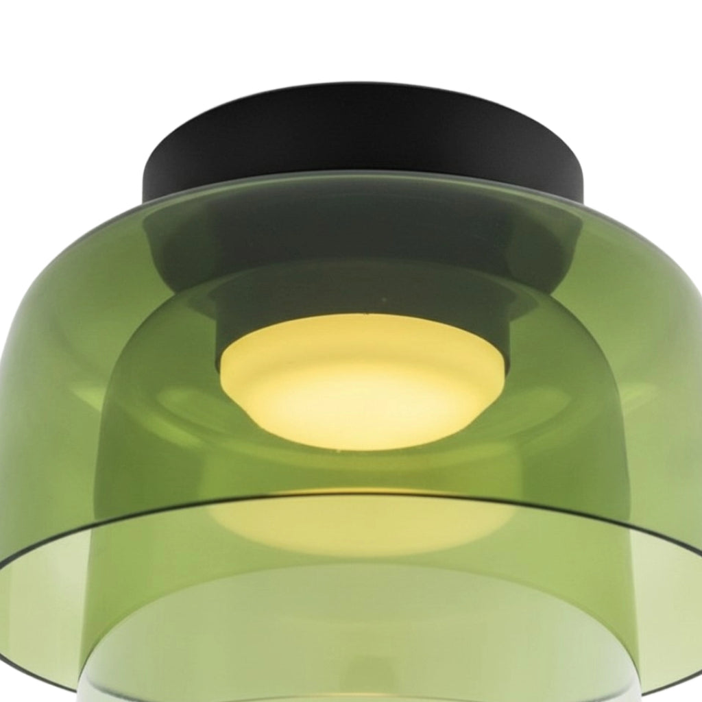 Lámpara de techo Verdoma multicapa con forma de cuenco: vidrio minimalista moderno para salas de estar y comedores.