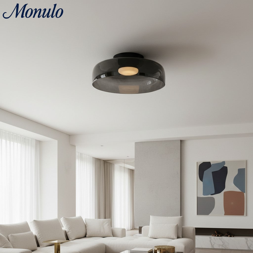 Verdoma Applique Plafonnier en Verre Multicouche Sculptural Design Moderne Scandinave pour Espaces de Vie