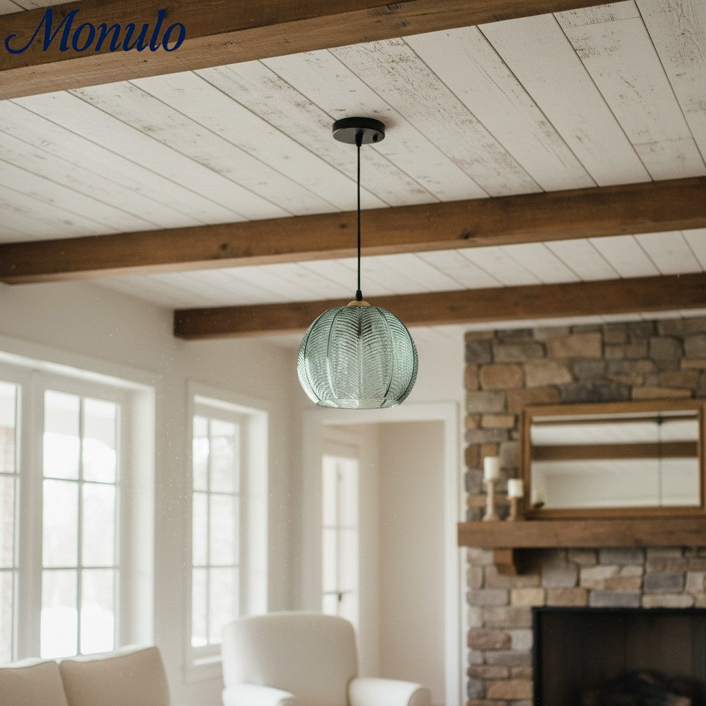 Verdoma Tropical Boho Decorative Glass Pendant Light for Entryway or Hallway