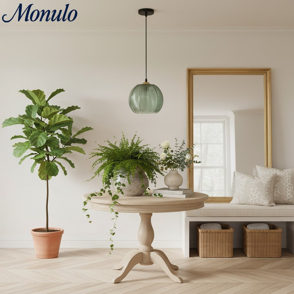 Verdoma Tropical Boho Decorative Glass Pendant Light for Entryway or Hallway