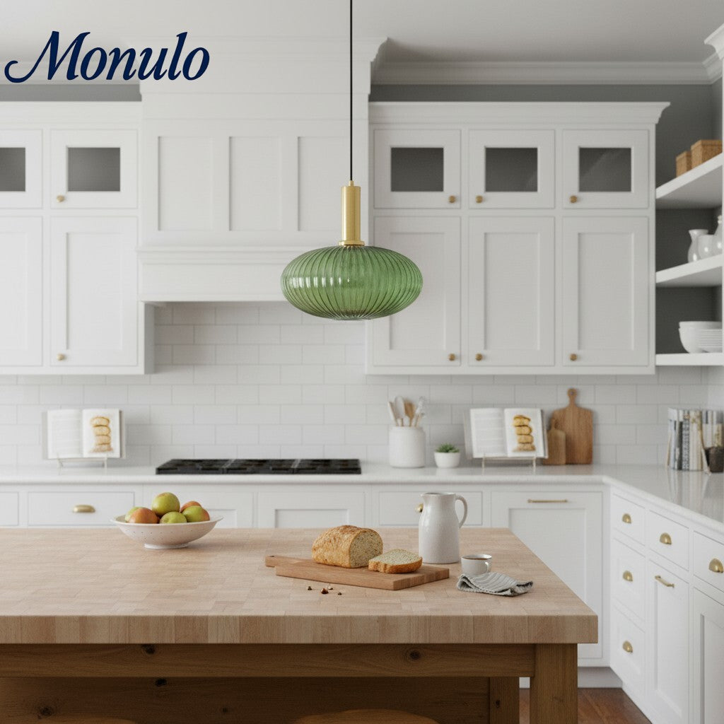 Verdoma Vintage Lantern Stained Glass Pendant Light - Retro Design for Dining Room Kitchen Living Space