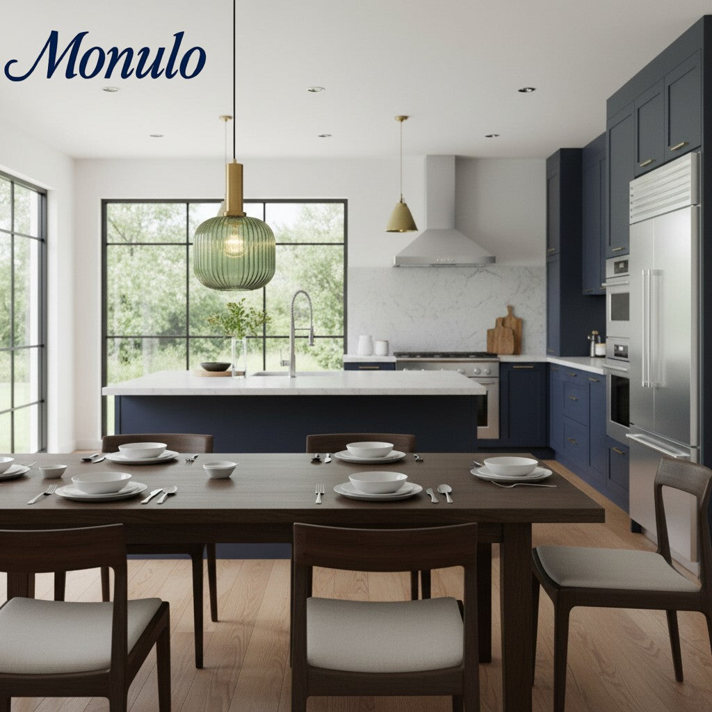 Verdoma Vintage Lantern Stained Glass Pendant Light - Retro Design for Dining Room Kitchen Living Space