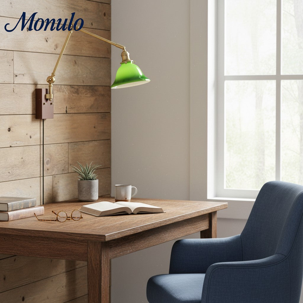 Verdoma Verfeinerte Schwenkarmlampe für die Wand - Verstellbarer Arm im modernen klassischen Stil für Wohn- und Schlafzimmerbeleuchtung