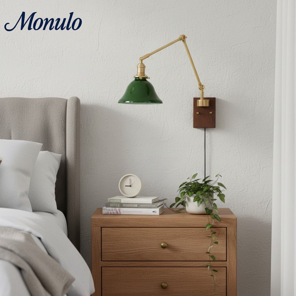 Verdoma Verfeinerte Schwenkarmlampe für die Wand - Verstellbarer Arm im modernen klassischen Stil für Wohn- und Schlafzimmerbeleuchtung