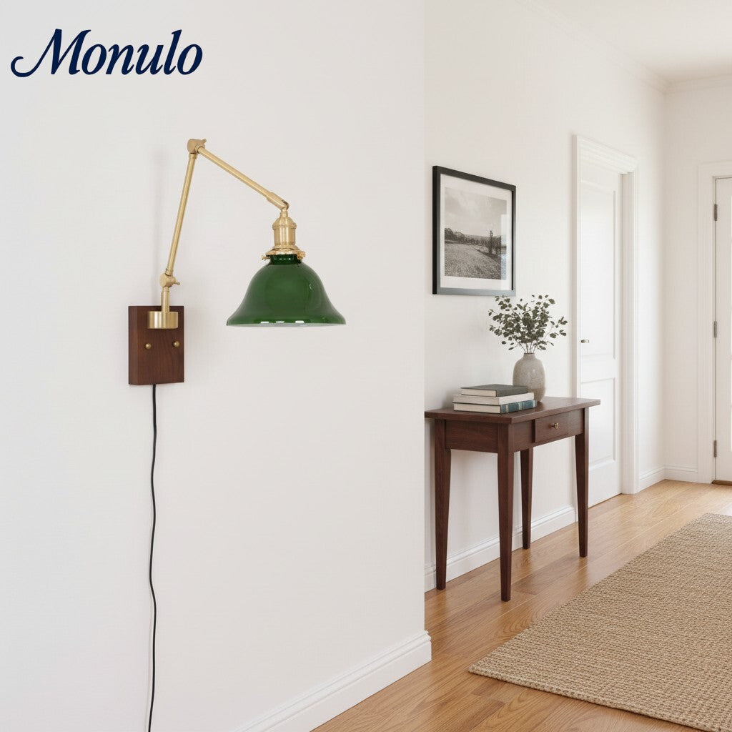 Verdoma Verfeinerte Schwenkarmlampe für die Wand - Verstellbarer Arm im modernen klassischen Stil für Wohn- und Schlafzimmerbeleuchtung