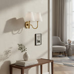 Load image into Gallery viewer, Luvora Fabric Shade Wall Sconce with Drum Shade - Classic Pleated Sconce Light
