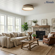 Travira Sculptural Travertine Ceiling Fixture - Soft Ambient Light for Bedroom Living Room or Entryway