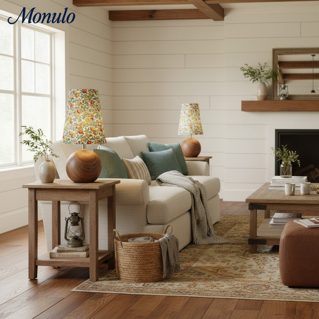 Lampe de table florale romantique Florence - Éclairage shabby chic pour chambres