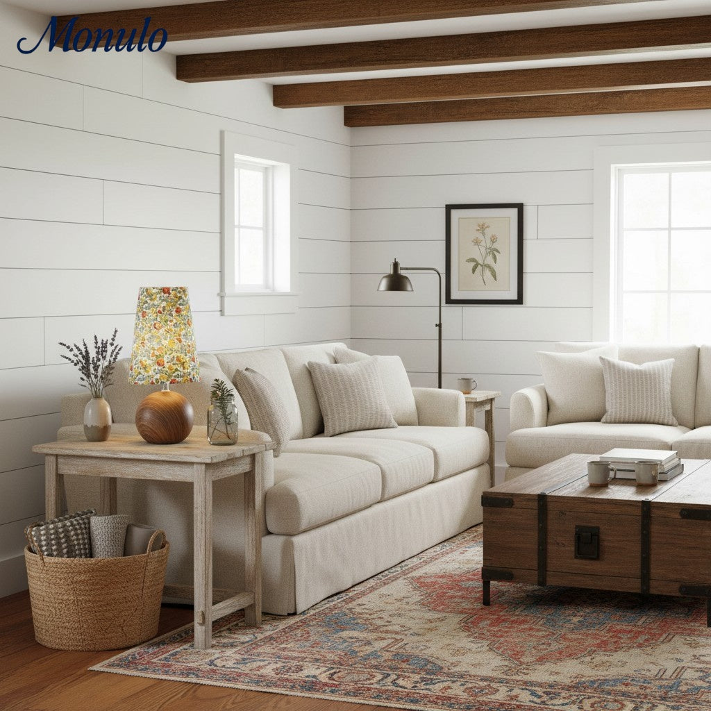 Lampe de table florale romantique Florence - Éclairage shabby chic pour chambres