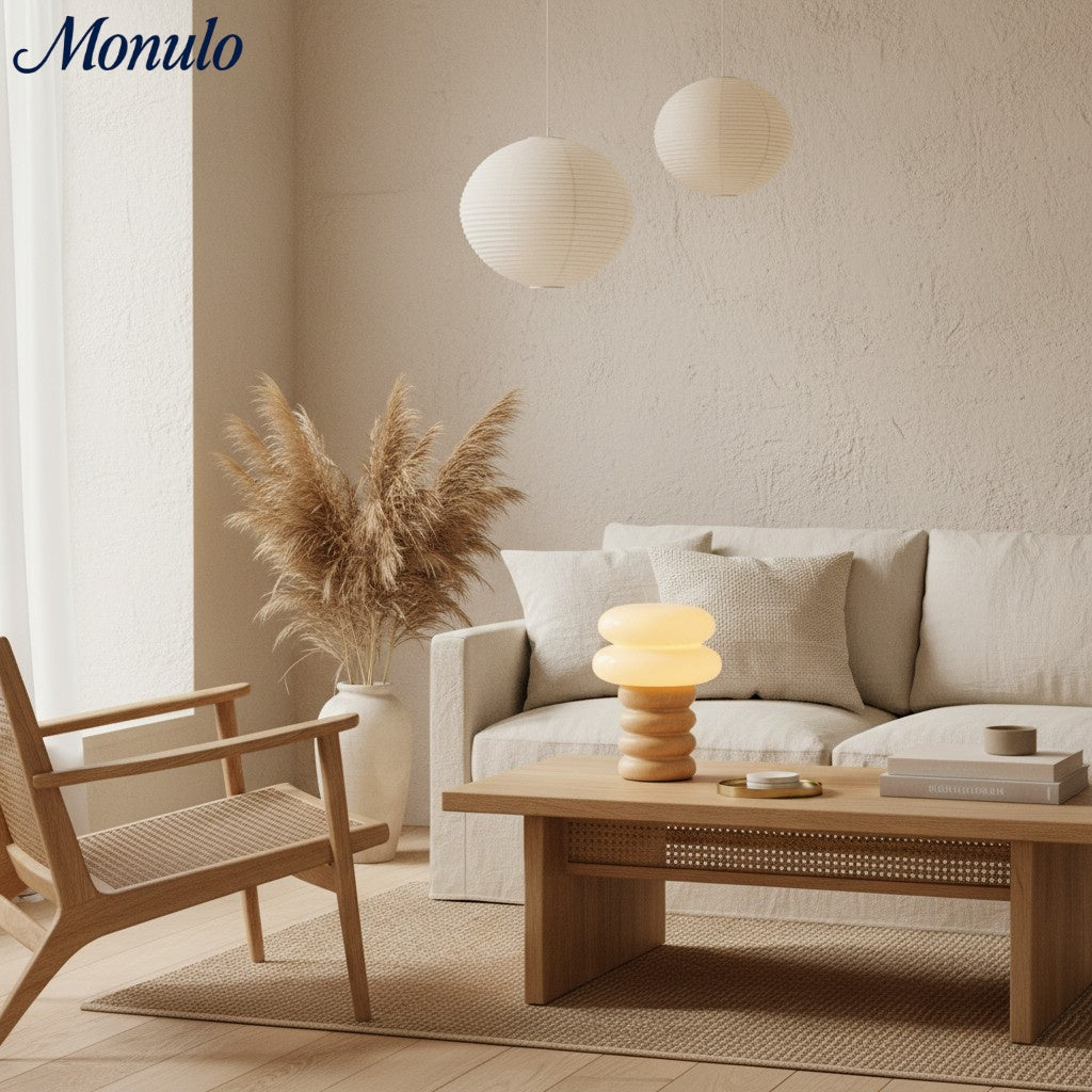 Lampe de table d'appoint dôme géométrique Auralume - Design scandinave pour bureau de lecture ou coin salon