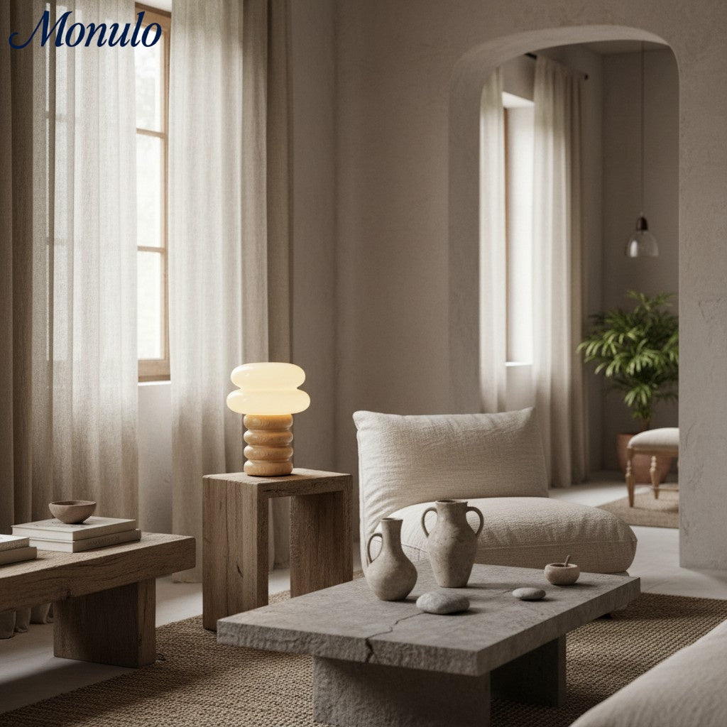 Lampe de table d'appoint dôme géométrique Auralume - Design scandinave pour bureau de lecture ou coin salon