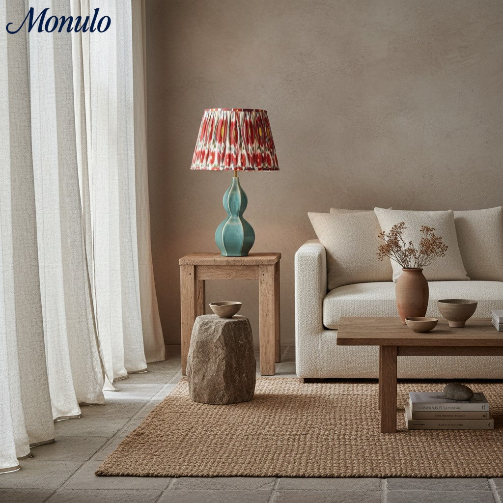 Thalune Bio-Kürbis Keramik-Tischlampe – Japandi-Stil Beleuchtung für Nachttische im Schlafzimmer