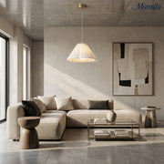 Blossine geschichtete Leinenpendelleuchte – Sanftes Umgebungslicht für Wohnzimmer und Eingänge