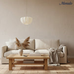 Load image into Gallery viewer, Blossine Linen Scalloped Pendant Light – Rustic to Modern Pendant for Kitchen and Dining Areas