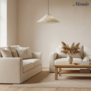 Lámpara colgante de lino plisado texturizado Zalen con acabado de tela neutra – Lámpara colgante contemporánea para dormitorio y sala de estar