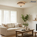 Load image into Gallery viewer, Tiffstar Elegant Art Glass Flush Ceiling Light with Vintage inspired Glass Diffuser – Classic Ceiling Fixture for Home Interiors