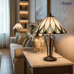 Load image into Gallery viewer, TF Hand Blown Water Ripple Glass Table Lamp – Classic Style Table Lighting for Sofa Side Table and Nightstand