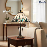 Load image into Gallery viewer, TF Hand Blown Water Ripple Glass Table Lamp – Classic Style Table Lighting for Sofa Side Table and Nightstand