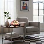 Load image into Gallery viewer, TiffStar Tortoise Art Glass Accent Lamp – Retro Style Decorative Bedside Lamp for Cozy Reading