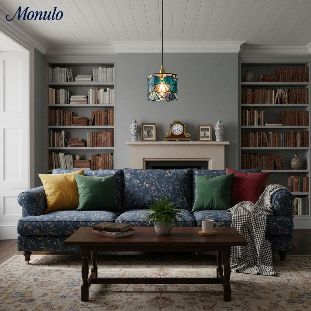 Vintagia Artistic Stained Glass Pendant Light - Vintage Tiffany Style for Kitchen Island