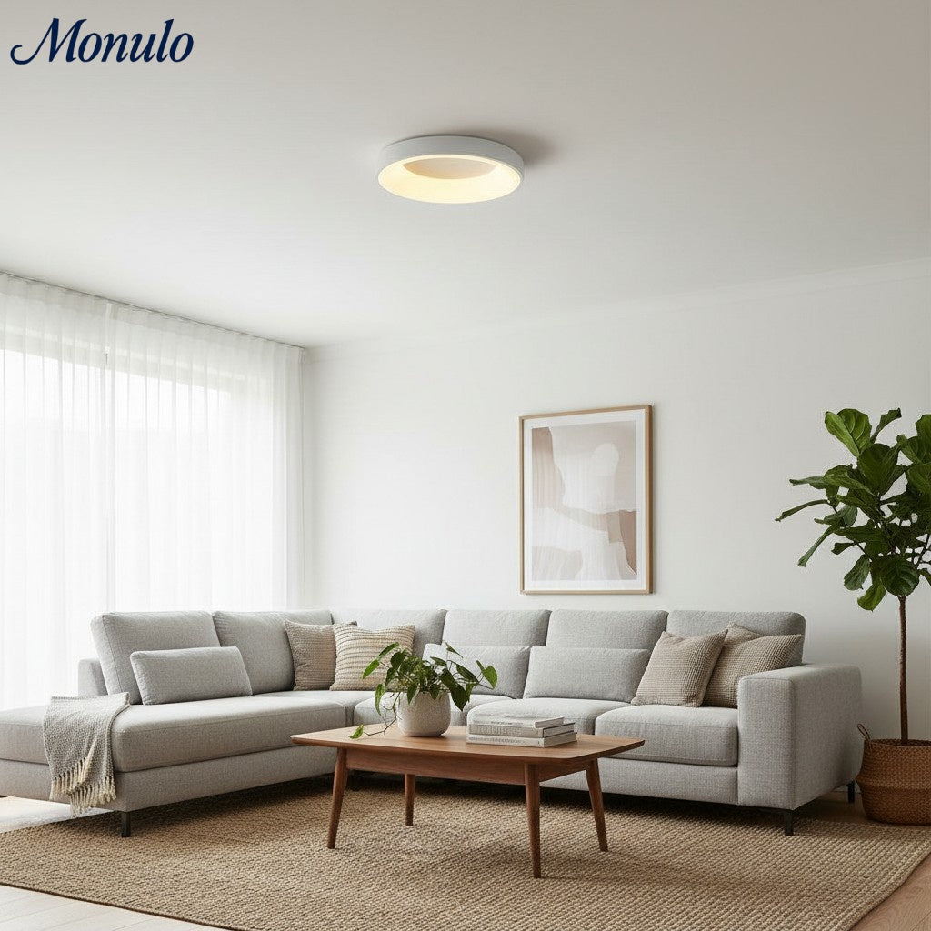 Lampe de plafond Lumiflexa Sleek Circle - Design minimaliste pour salons modernes
